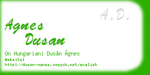 agnes dusan business card